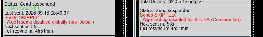EA HUD showing in red the precise reason why the heartbeat is suspended